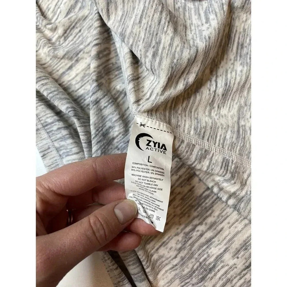 ZYIA Namaste Top Open Tie Back Long Sleeve Heather Gray Size Large - Picture 6 of 9